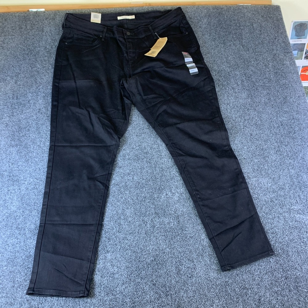 Levi's 711 Skinny Jeans Women 22W M Black New Stretch High Rise Denim